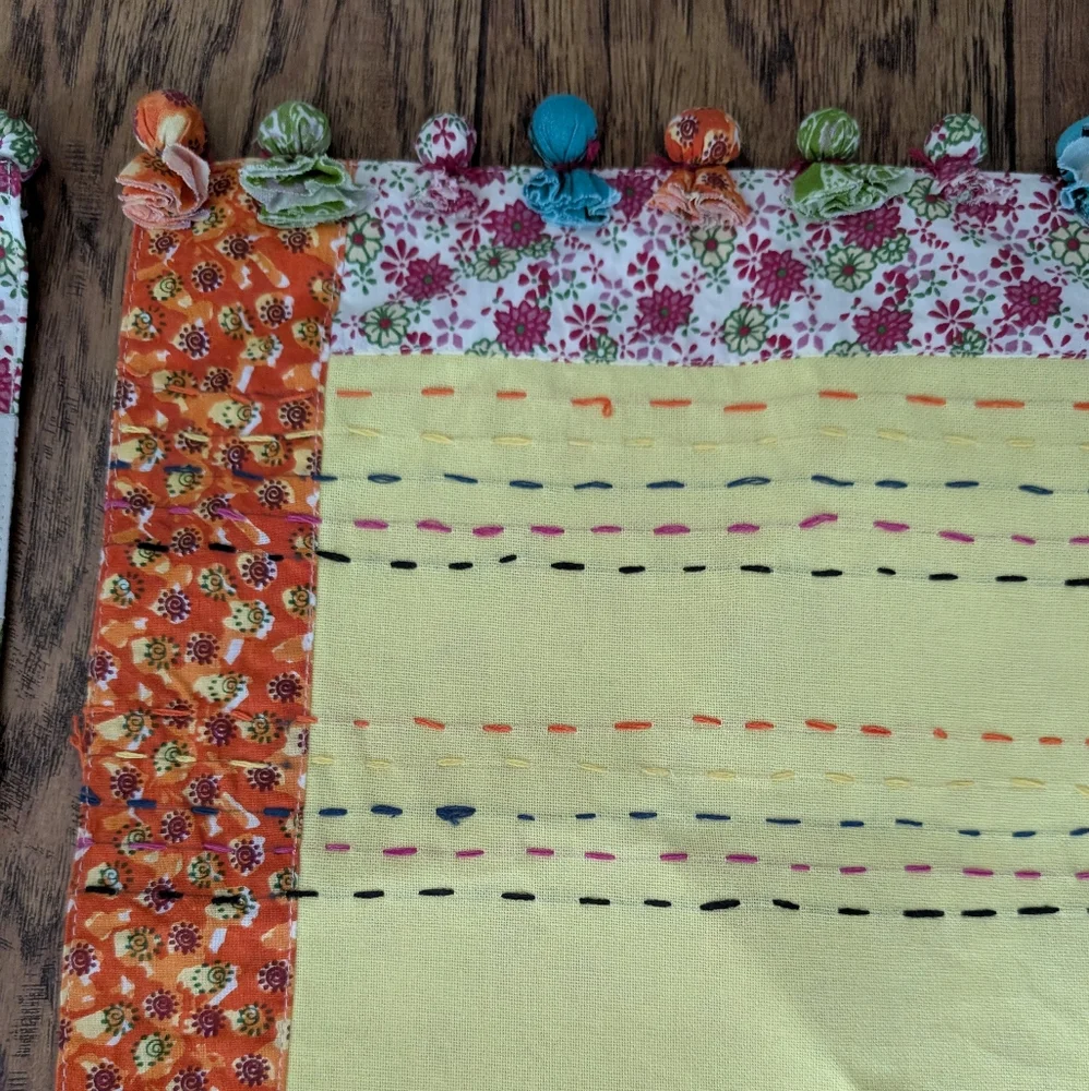 💥3/$24 2 NWT‎ Noble Excellence Colorful Floral and Patchwork Placemats